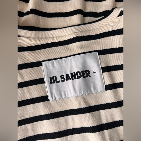 Jil Sander Mens Navy/Black & Off White Striped Long Sleeve t-shirt medium - Picture 8 of 13
